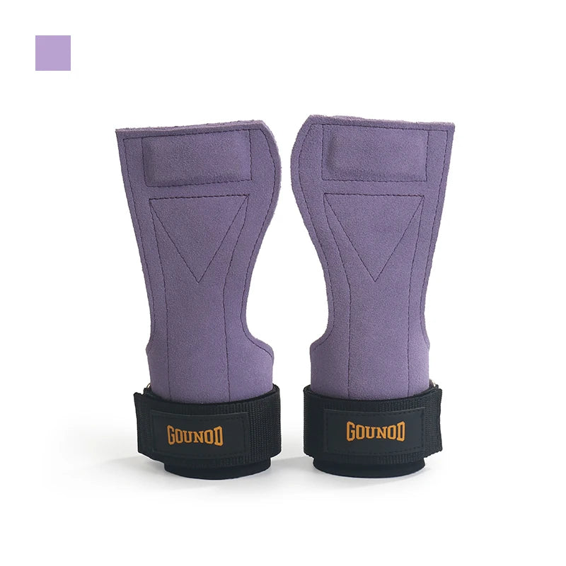 Cowhide Gym Grips with Wrist Wraps – Weightlifting & Fitness Gloves for Men & Women