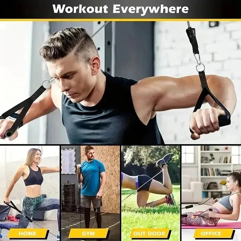 11PCS TPE Resistance Band Set – Full Body Fitness Bands with Handles, Door Anchor & Straps