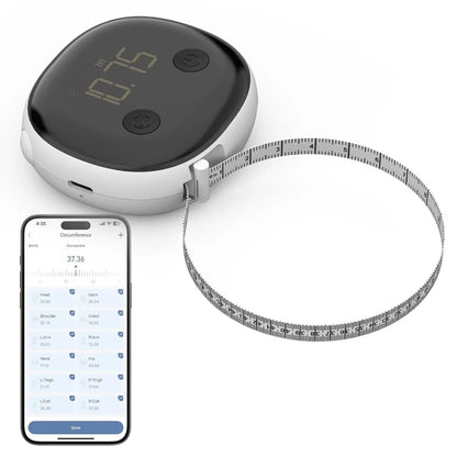 Retractable Smart Tape Measure – Bluetooth Body Tracker with USB-C Recharge