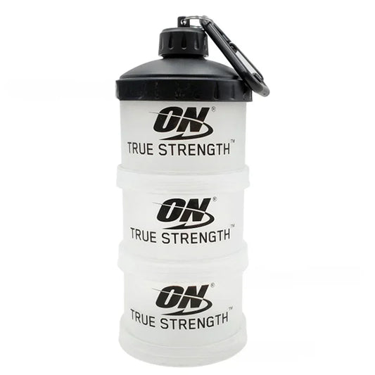 3-Layer Portable Protein & Supplement Funnel – Stackable Storage Box with Handle