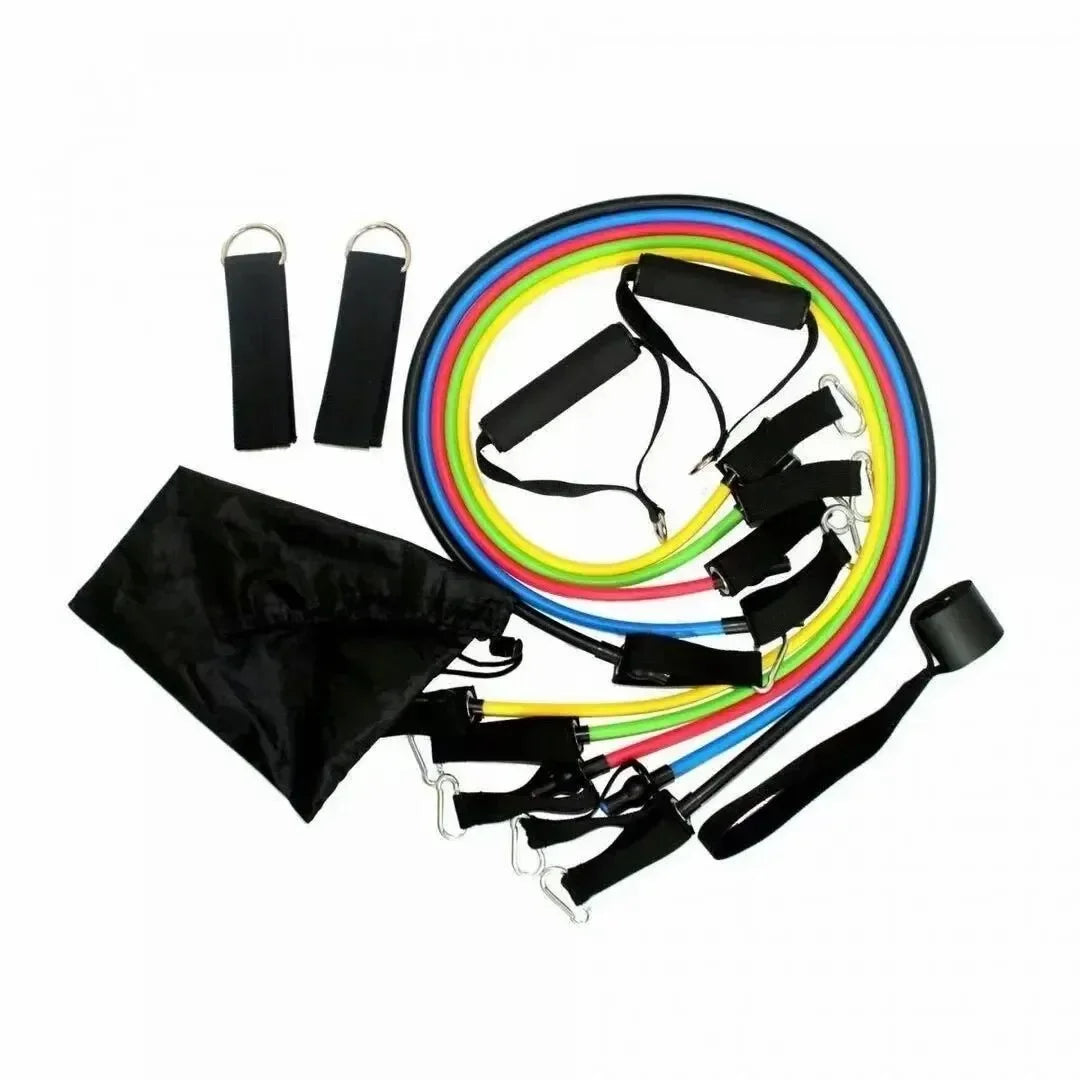 11PCS TPE Resistance Band Set – Full Body Fitness Bands with Handles, Door Anchor & Straps