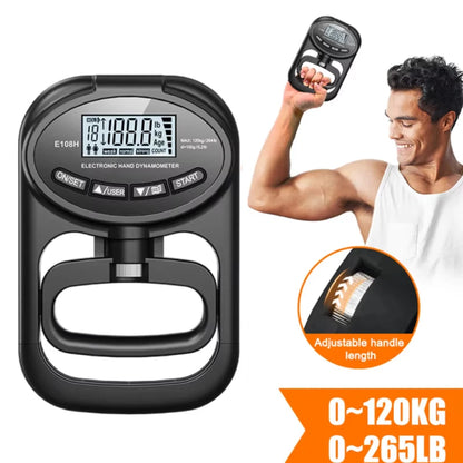 Digital Grip Strength Tester – Hand Dynamometer 265Lbs -120Kg with LCD Display