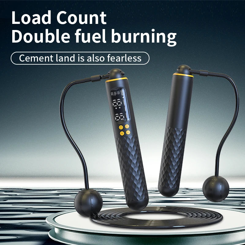 Rechargeable Digital Jump Rope – Adjustable Wireless Trainer with Calorie Counter