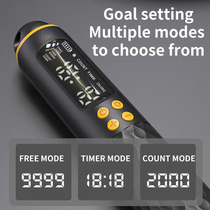 Rechargeable Digital Jump Rope – Adjustable Wireless Trainer with Calorie Counter