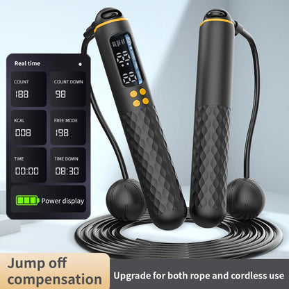 Rechargeable Digital Jump Rope – Adjustable Wireless Trainer with Calorie Counter