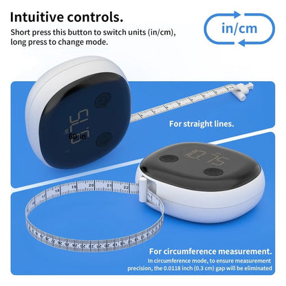 Retractable Smart Tape Measure – Bluetooth Body Tracker with USB-C Recharge
