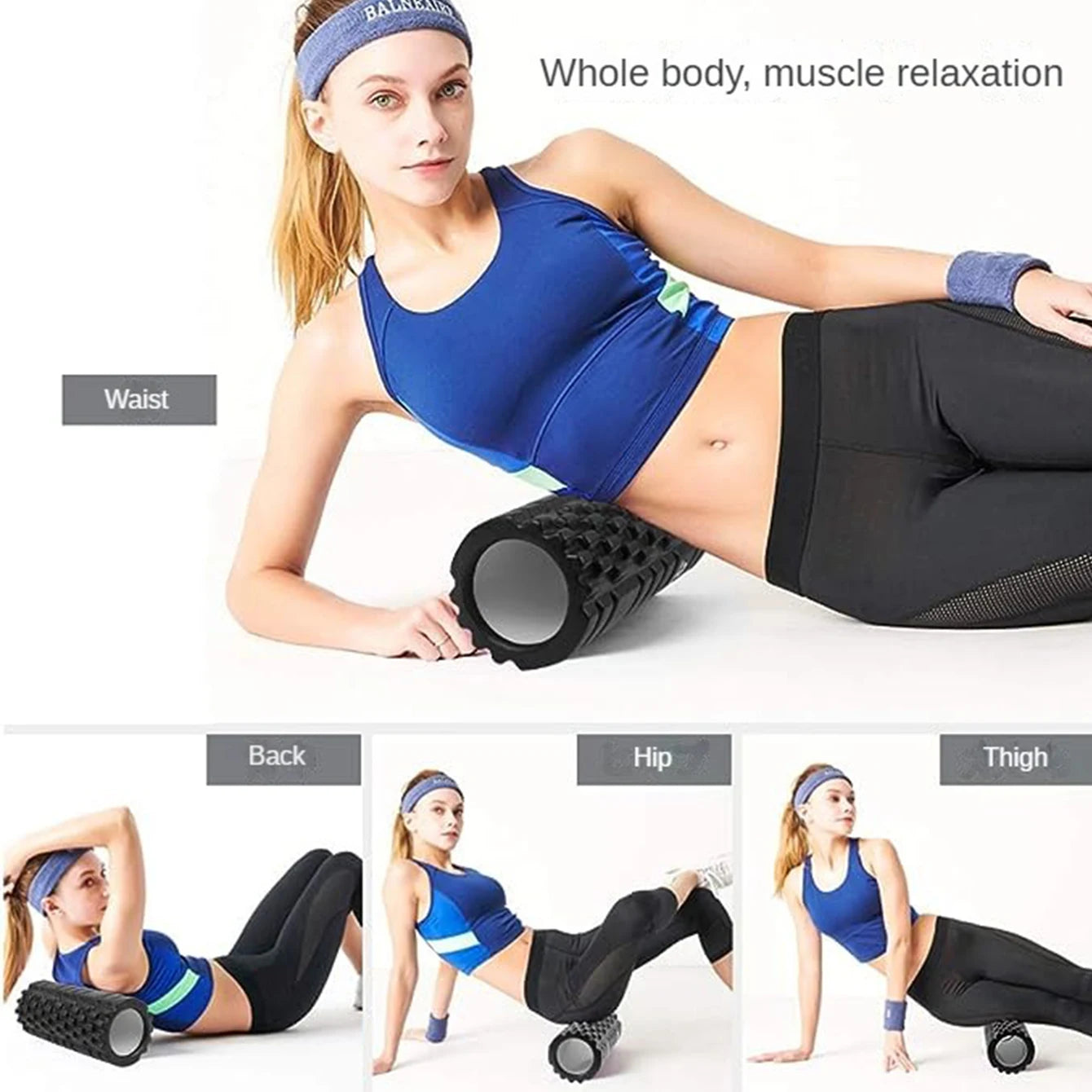 33cm Yoga Foam Roller – Grid Massage Roller for Back & Muscle Recovery